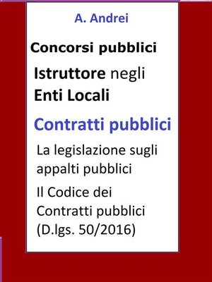 cover image of Contratti pubblici--Concorso Istruttore Enti Locali